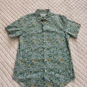 Men’s NWT Riviera Slim Fit Bouquet Print Short Sleeve Button-Up Shirt